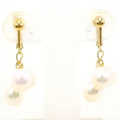 K18YG　イヤリング　clip-on earrings　パール（真珠）　総重量約6.7g