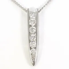 PT900　PT850　ネックレス　necklace　ダイヤ　1.00　カード鑑別書　総重量約6.8g　約40cm