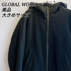 GLOBAL WORK ダウン 中綿ジャケット フード付き 黒 L 0508-A - メルカリ