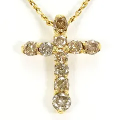 K18YG　ネックレス　necklace　ブラウンダイヤ　1.0　カード鑑別書　総重量約3.9g　約40cm