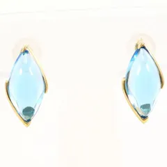 K18YG　ピアス　pierced earrings　ブルートパーズ　総重量約3.7g