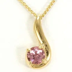K18YG　ネックレス　necklace　ピンクトルマリン　総重量約1.6g　約40cm