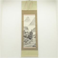 掛軸 彩色山水 加茂敬山 共箱付 日本画 山水画 一五立 掛け軸 - メルカリ