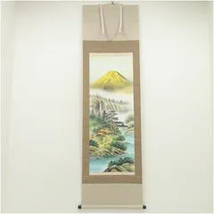 掛軸 春峰『青緑山水の図』絹本 肉筆 合わせ箱付 掛け軸 6172 掛軸 春峰『青緑山水の図』絹本 肉筆 合わせ箱付 掛け軸 6172