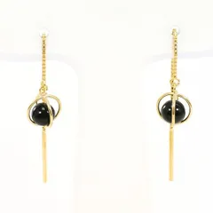 K18YG　ピアス　pierced earrings　オニキス　総重量約0.7g