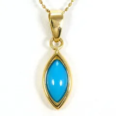 K18YG　ネックレス　necklace　ターコイズ　総重量約1.6g　約45cm