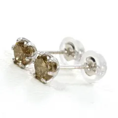 K18WG　ピアス　pierced earrings　ブラウンダイヤ　0.26　×2　総重量約0.4g