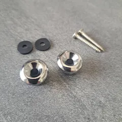 ストラップピン 2個セット シルバー エンドピン ギター フォークギター エレキギター ウクレレ ストラップ ピン 取り付け 固定 ネジ留め 下穴 ボディ パーツ