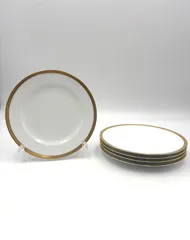 大倉陶園 OKURA 片葉金蝕　ホワイト　ゴールド　ゴールドライン　金彩　20cm プレート　5枚セット