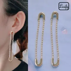 安全ピンピアス ロングピアス ビジュー チェーン 存在感 インパクト エレガント モダン フェースライン 春 卒業式 入学式 2026 新生活 フォーマル パーティー シック レディース プレゼント ギフト  ピアス 送料無料 即購入OK 最短当日〜翌日発送