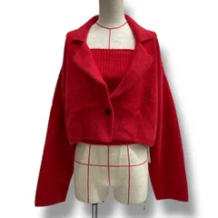 新品 タグ付 未使用 Ameri アメリ BUSTIER SET SUPER SOFT CARDIGAN ニットカーディガン ビスチェ セット フォックスウール レッド 赤 サイズF レディース 秋 冬 ゴーゴー古着久喜倉庫店 5 北No.1077のサムネイル