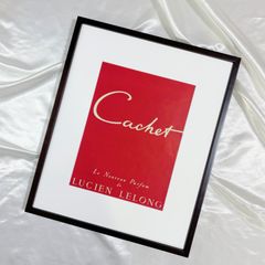 ＜1949 広告＞Lucien Lelong Cachet ポスター ヴィンテージ アートポスター フレーム付き 額縁 インテリア モダン おしゃれ かわいい 壁掛け ポップ  レトロ 赤