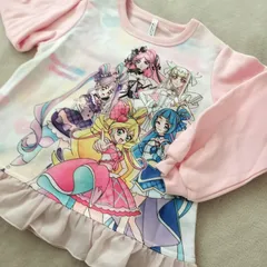 定価3,630円　キミとアイドルプリキュア　裏起毛　光るパジャマ 長袖 肌側 綿100% 【2785310】ピンク　裾フリルB