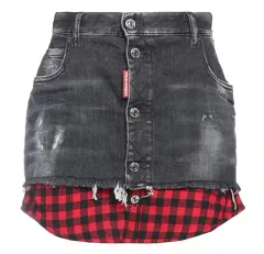 Dsquared2 ディースクエアード2 シャツ レイヤード デニム スカート
