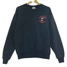 90's/90年代 JERZEES/ジャージーズ USA製 スウェット トレーナー ワンポイント刺繡 USA製 メンズ M ブラック