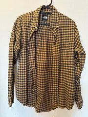 THE NORTH FACE チェックシャツ メンズS 長袖 黄色系