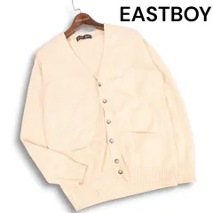 EAST BOY イーストボーイ 通年 ピンク刺繍♪ コットン スクール ニット カーディガン Sz.9　レディース 女子 学生 通学