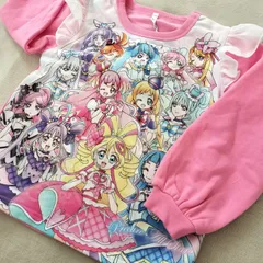 定価3630円 新品　プリキュアオールスターズ　キミとアイドルプリキュア　裏起毛　光るパジャマ 長袖 肌側 綿100% 【2785314】ローズ
