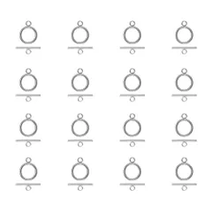 新品 PH PandaHall 約30セット/箱 304ステンレス マンテル パーツ マンテルリング 接続金具 留め具 Tバー付き トグル クラスプ ジュエリー用 アクセサリーパーツ ネックレス・ブレスレットなど 手作り素材 手芸用品