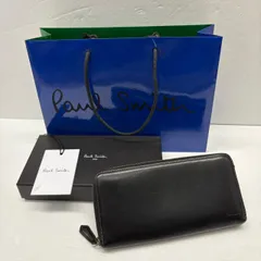 【ポールスミス/長財布】ブラック  ラウンドファスナー　内側ブルー