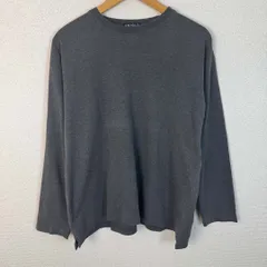 Old UNIQLO ユニクロ ロングTシャツ ロンT クルーネック スリット チャコールグレー XLサイズ メンズ 古着 モード ストリート