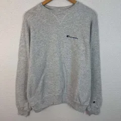 90s Champion チャンピオン スウェット 刺繍ロゴ Vガゼット グレー メンズ 古着 アメカジ ストリート