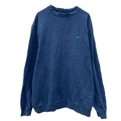 NIKE ロゴスウェットトレーナー XL ブルー ナイキ プルオーバー ワンポイント 刺繍ロゴ 無地トレーナー 無地 シンプル 秋物 a710-6582