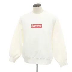 【中古】シュプリーム Supreme 2025年春夏 Washed Box Logo Crewneck コットンポリエステル クルーネック スウェット ホワイト【サイズL】【メンズ】