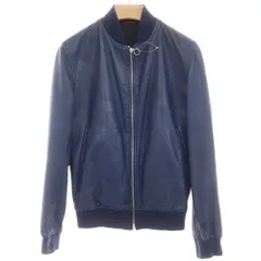 フランス製　セラファン　レザージャケット　ブルゾン　バリー　ネイビー　エルメス SERAPHIN ボンバージャケット レザーブルゾン スポーツ ラムスキン