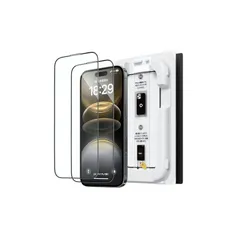 「バリ楽Box」NIMASO ガラスフィルム iPhone 15 用 強化ガラス 保護フィルム 全面保護 黒縁あり 失敗なし 超簡単貼り付け 気泡ゼロ 指紋防止 自動吸着 自動除塵セット付き 2枚セット アイフォン 15（6.1インチ）対応 NSP24D1 1