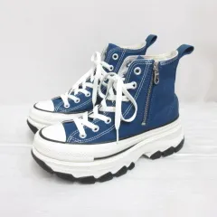 コンバース CONVERSE 25SS ALL STAR TREKWAVE Z HI 1SD979 オールスター トレックウェーブ ハイカット スニーカー シューズ 厚底 23cm 紺 ネイビー 靴 箱付き