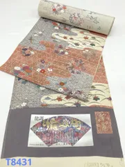 小紋 沙羅双樹 金彩 ちりめん 鳥 正絹 反物