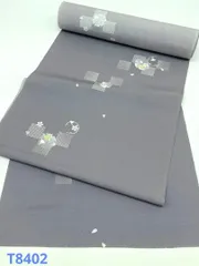 小紋 市松に雪輪 飛び柄 正絹 反物