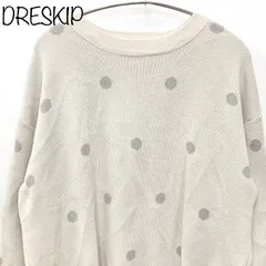 【DRESKIP】ドット柄が目を惹く ゆったりニット　アイボリー　M