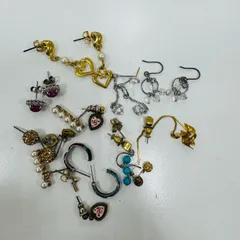 A【まとめ売り】ピアス 石付き メッキ ハンドメイド パーツ取り