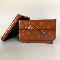 美品] 漆器 二段重箱 朱色 縁起 海老 昭和 レトロ お節 お正月 - メルカリ