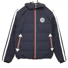 ジャックバニー 4WAYダウンジャケット ネイビー×白 袖2ライン フード袖着脱可  レディース 0(S) ゴルフウェア Jack Bunny