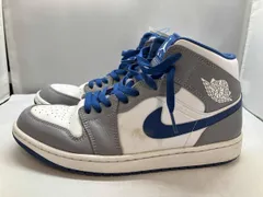 NIKE ナイキAir Jordan 1 Mid 'True Blue' DQ8426-014 スニーカー 27.5cm ホワイト & グレー