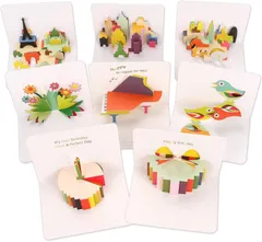 メッセージ カード バースデー 誕生日 カラフル 立体 3D 飛び出す カード、