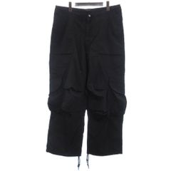 【中古】エンタイアスタジオ 美品 23AW FREIGHT CARGO ナイロンカーゴパンツ ジップフライ ロング ES2395 黒 L エンタイアスタジオ entire studio 美品 23AW FREIGHT CARGO ナイロン
