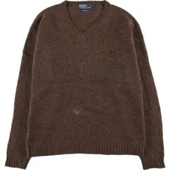 古着 ラルフローレン Ralph Lauren POLO by Ralph Lauren Vネック ラムウールニットセーター メンズXL相当/eaa594678