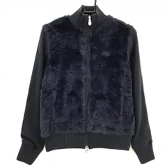 キャロウェイ 異素材ニットジャケット ネイビー 身頃ボア ブルゾン  レディース M ゴルフウェア Callaway