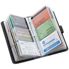[PONFAL] カードケース カード入れ クレジットカードケース 大容量 カードホルダー スキミング防止 磁気防止 96枚収納 (ブラック)