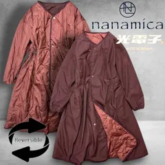 nanamica ナナミカ 光電子ダウン 軽量ウェザークロス ノーカラー リバーシブル ダウンドレス ダウンジャケット ダウンコート ロングコート レディース SUBF353 定価5.3万 マホガニー 0 ▲058▼51027m01