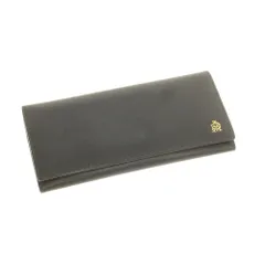 【中古】ダンヒル Dunhill レザー 長財布 ブラック【メンズ】