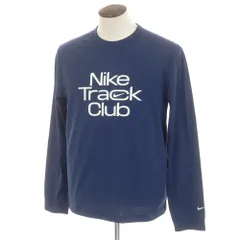 【中古】ナイキ NIKE ポリエステル クルーネック 長袖Ｔシャツ ネイビー【サイズXL】【メンズ】