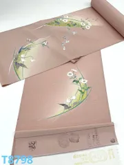 付け下げ 手描 金彩 落款入り 正絹 反物