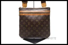 希少美中古■LOUIS VUITTON モノグラム ポシェットボスフォール レザー ショルダーバッグ ルイヴィトン■1016ij20247