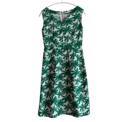 RE230 GRACE CONTINENTAL グレースコンチネンタル ジャカードワンピース パームリーフ柄 ノースリーブ 日本製 レディース 36サイズ