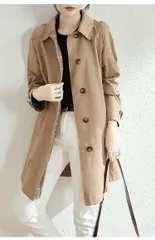 トレンチコート スプリングコート ベージュ　Lサイズ　軽量 ステンカラーコート チェック裏地付き 大人カジュアル 通勤 通学 春 秋 アウター シンプル 上品 おしゃれ